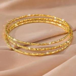 Textured Enamel Gold Bangle