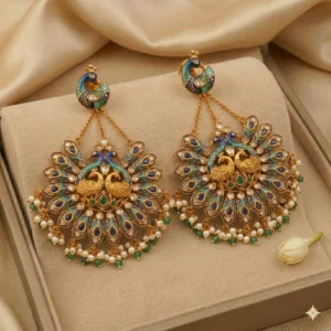 peacock stud earring