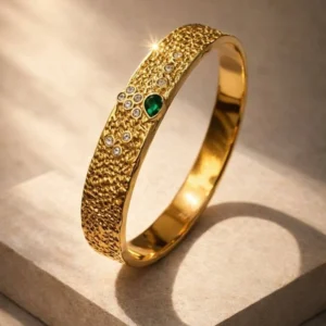 gemstone openable gold bangles