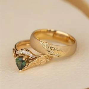 glossy matte curve gold ring